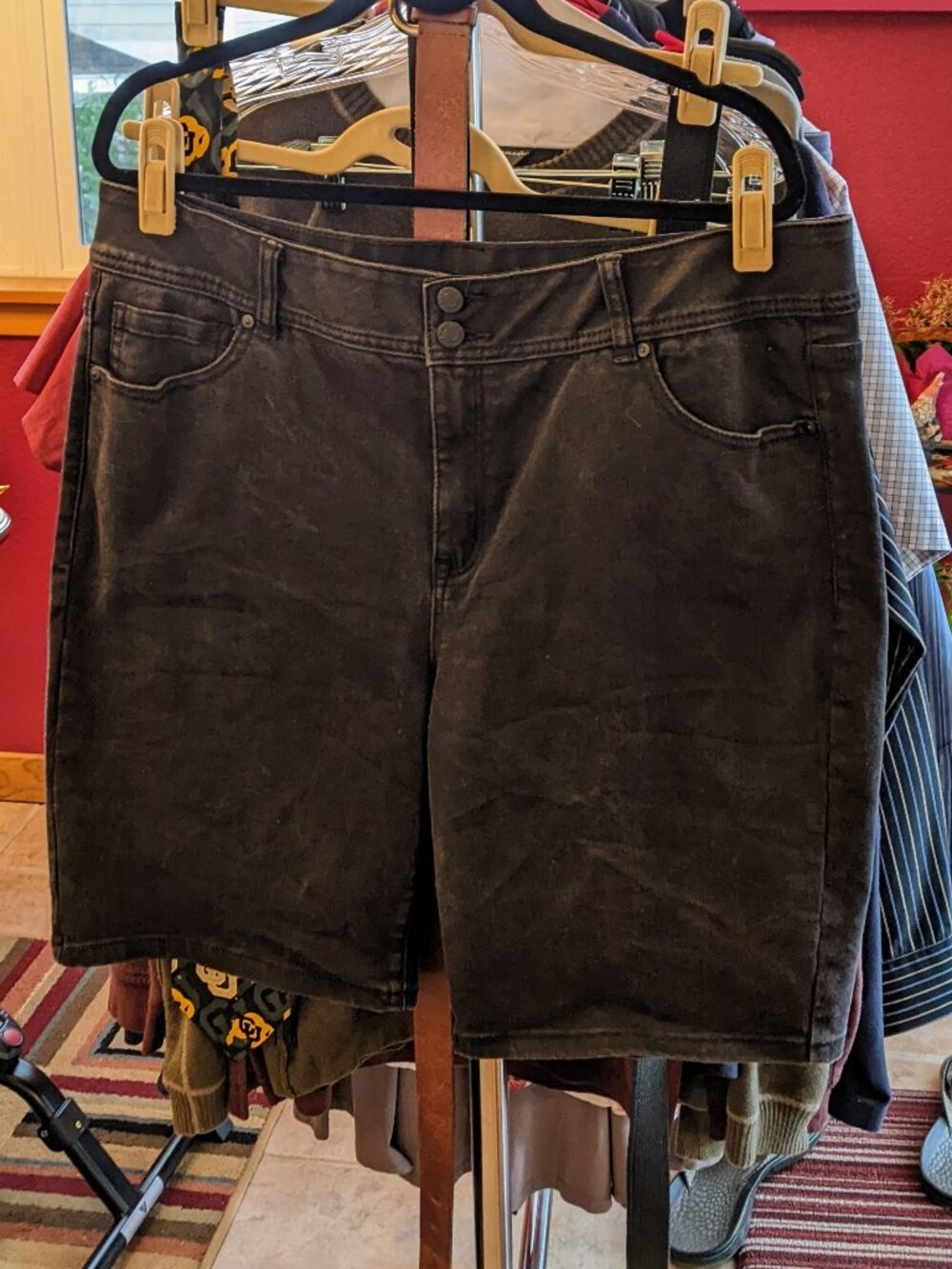 Lane Bryant Black Denim with Stretch Bermuda Shorts - NWoT, Size 18